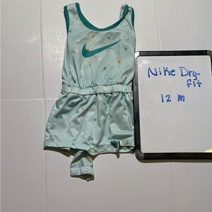 Nike Teal and Yellow Baby Romper